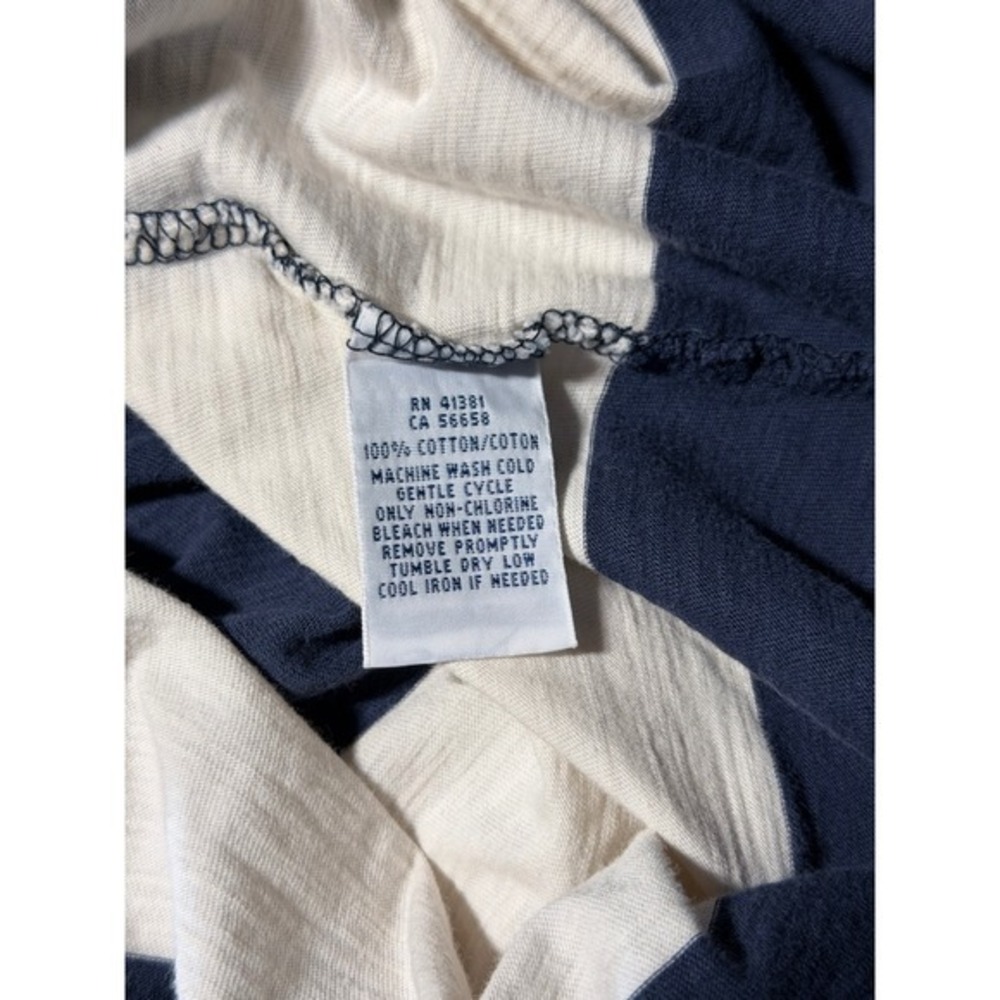 Polo Ralph Lauren Striped T-Shirt Dress M Navy White Cotton Nautical Pocket - Picture 6 of 10